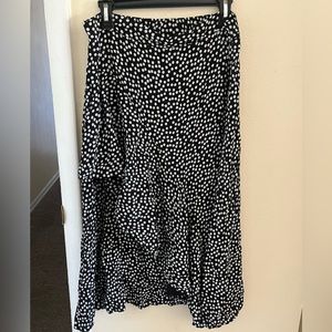 Rachel Zoe black floral skirt